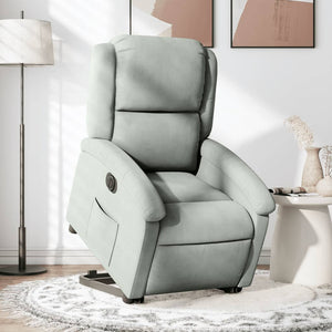 vidaXL Fauteuil releveur électrique gris clair velours
