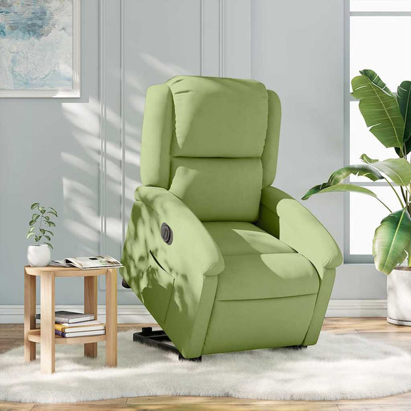 vidaXL Fauteuil releveur électrique velours vert clair