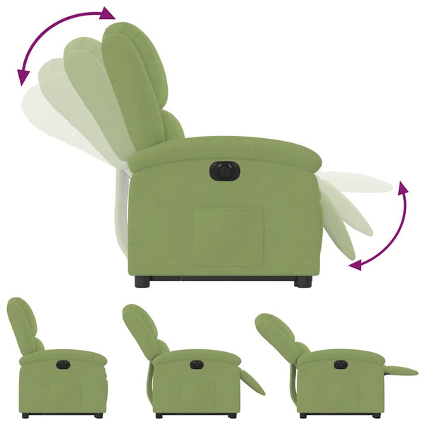 vidaXL Fauteuil releveur électrique velours vert clair