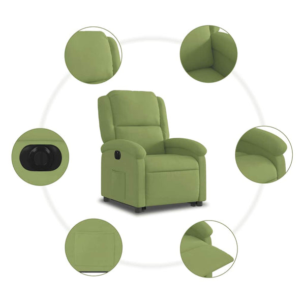 vidaXL Fauteuil releveur électrique velours vert clair