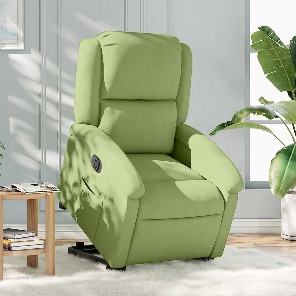 vidaXL Fauteuil releveur électrique velours vert clair