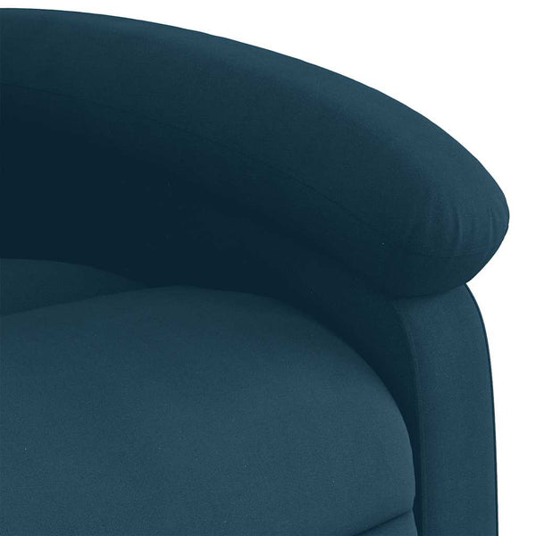 Elektrischer Relaxsessel mit Aufstehhilfe Blau Samt