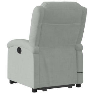 vidaXL Fauteuil de massage électrique avec fonction releveur Gris clair Velours
