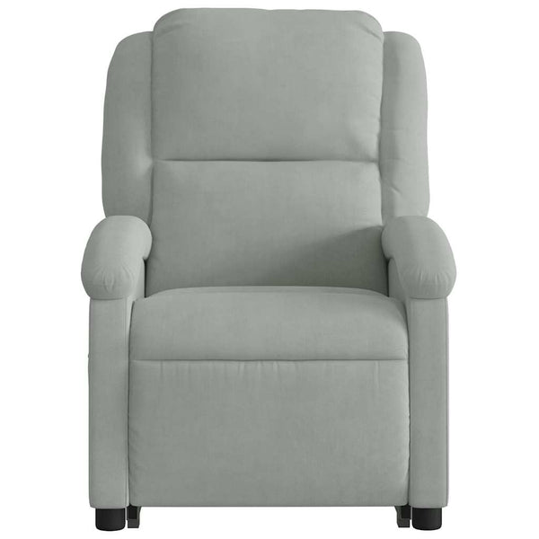 vidaXL Fauteuil de massage électrique avec fonction releveur Gris clair Velours