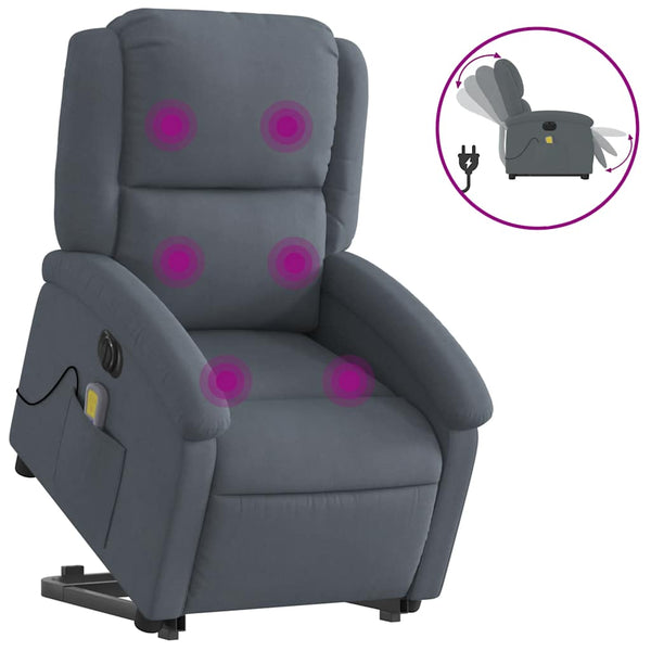 Elektrischer Massagesessel mit Aufstehhilfe Dunkelgrau