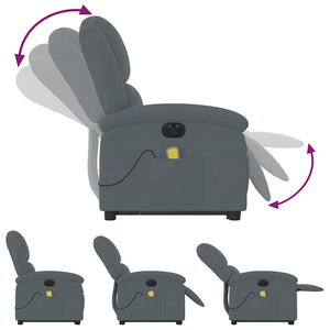 Elektrischer Massagesessel mit Aufstehhilfe Dunkelgrau