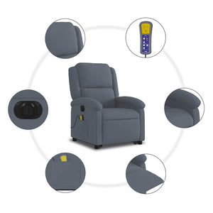Elektrischer Massagesessel mit Aufstehhilfe Dunkelgrau