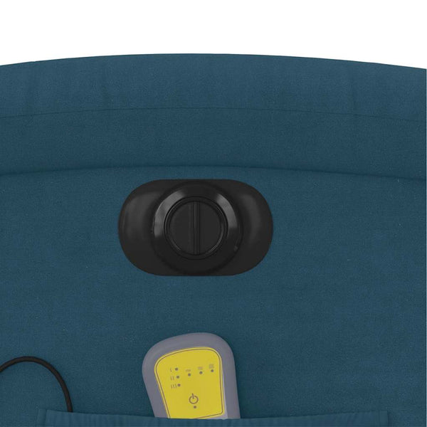 Elektrischer Massagesessel mit Aufstehhilfe Blau Samt