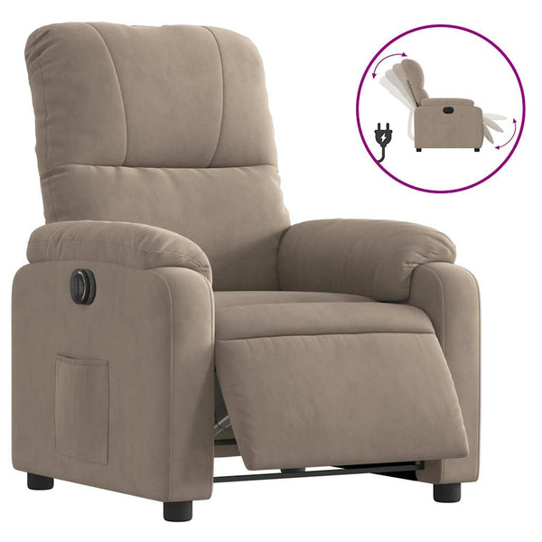 Elektrischer Relaxsessel Taupe Mikrofaser