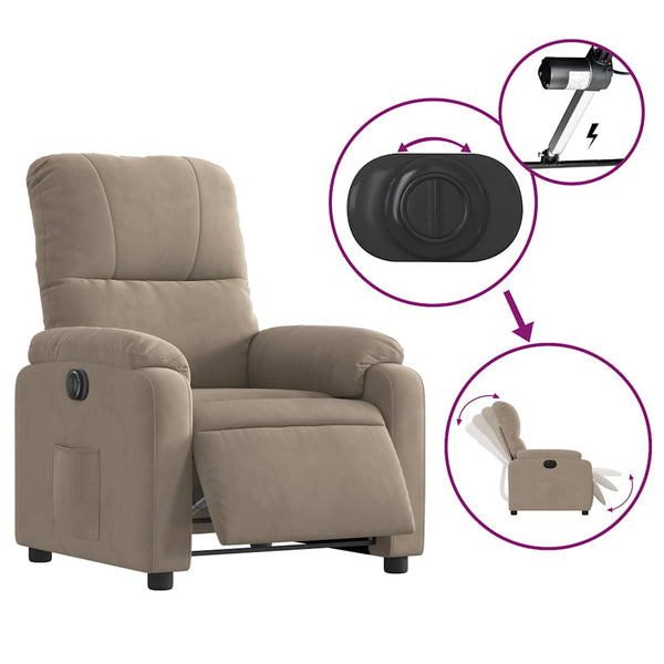 Elektrischer Relaxsessel Taupe Mikrofaser