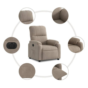 Elektrischer Relaxsessel Taupe Mikrofaser