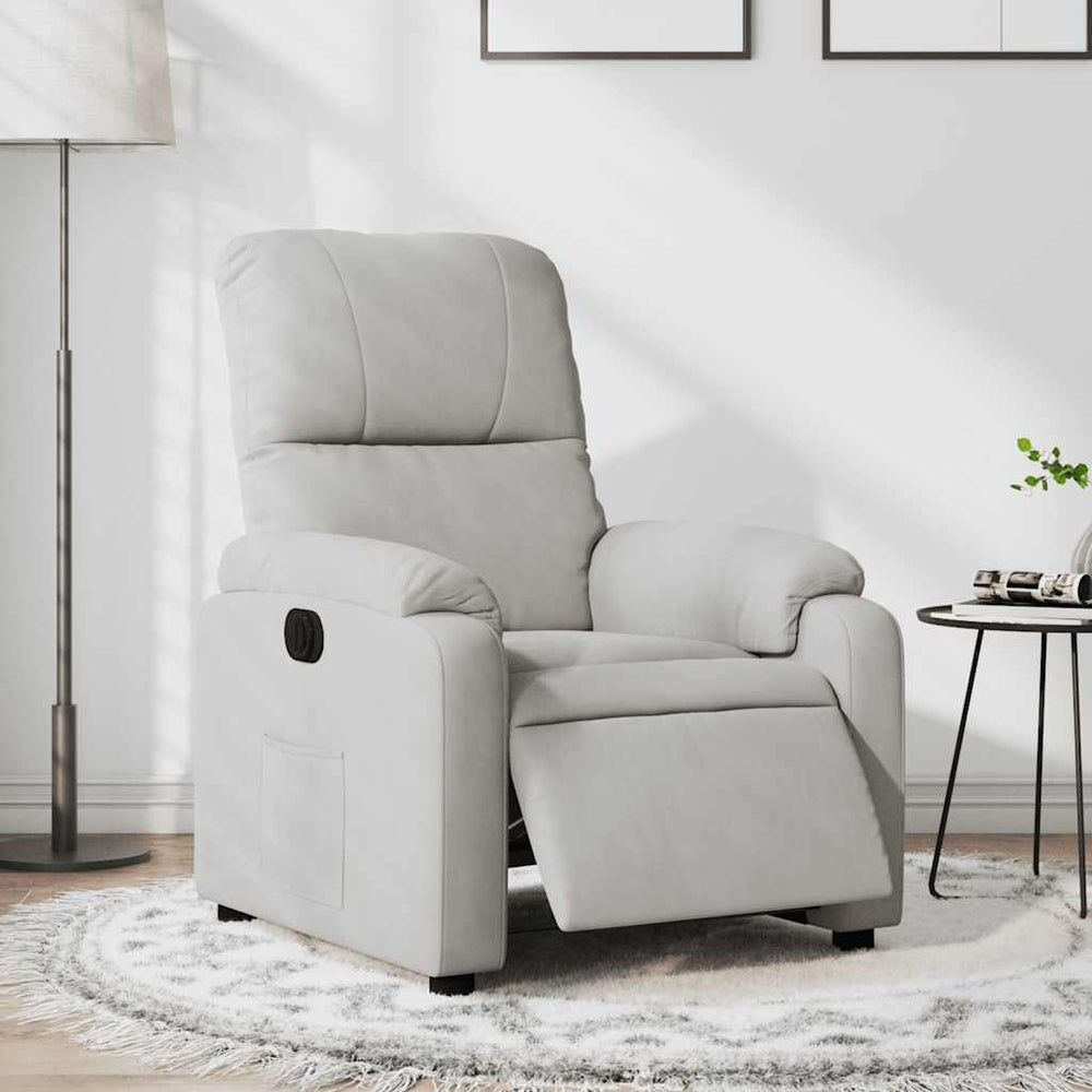 Elektrischer Relaxsessel Hellgrau Mikrofaser