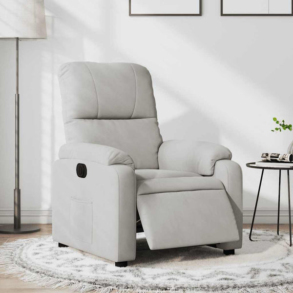 Elektrischer Relaxsessel Hellgrau Mikrofaser