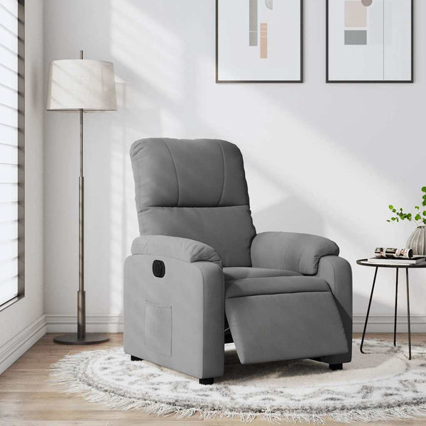 Elektrischer Relaxsessel Dunkelgrau Mikrofaser