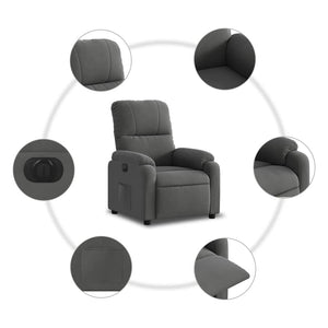 Elektrischer Relaxsessel Dunkelgrau Mikrofaser