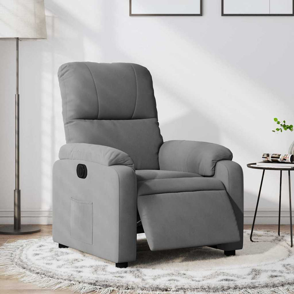 Elektrischer Relaxsessel Dunkelgrau Mikrofaser