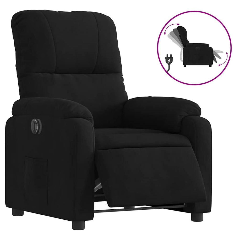 Elektrischer Relaxsessel Schwarz Mikrofaser
