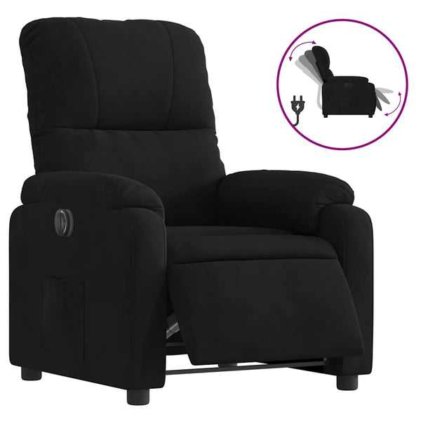Elektrischer Relaxsessel Schwarz Mikrofaser
