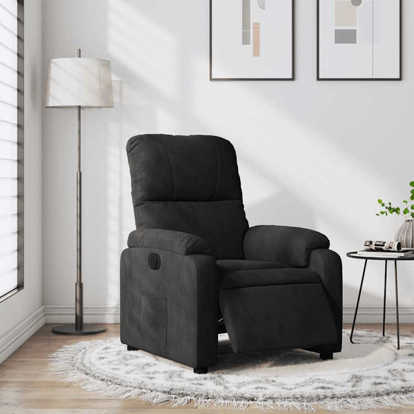 Elektrischer Relaxsessel Schwarz Mikrofaser