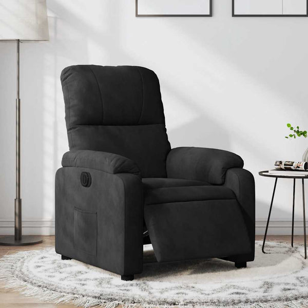 Elektrischer Relaxsessel Schwarz Mikrofaser