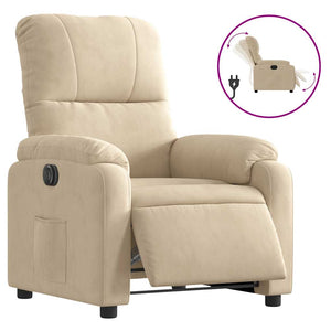 Elektrischer Relaxsessel Creme Mikrofaser