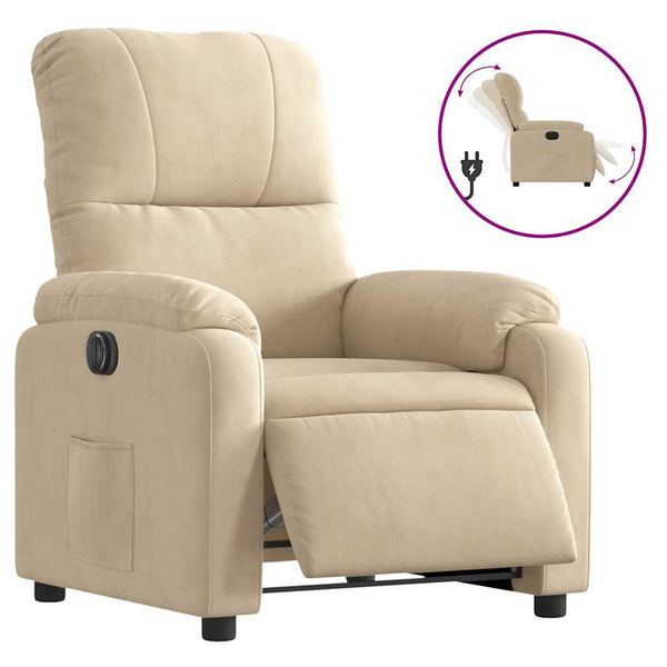Elektrischer Relaxsessel Creme Mikrofaser