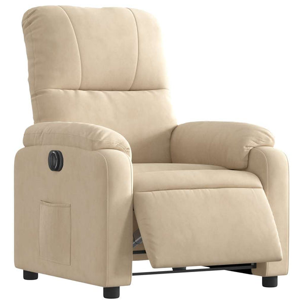 Elektrischer Relaxsessel Creme Mikrofaser