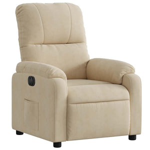 Elektrischer Relaxsessel Creme Mikrofaser