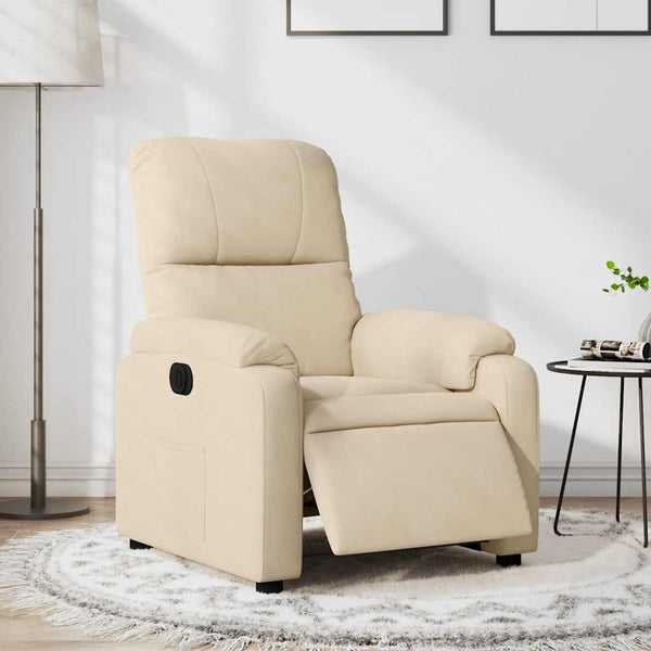 Elektrischer Relaxsessel Creme Mikrofaser