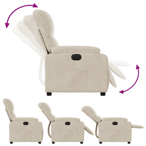 Elektrischer Relaxsessel Beige Mikrofaser