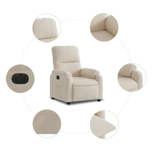 Elektrischer Relaxsessel Beige Mikrofaser