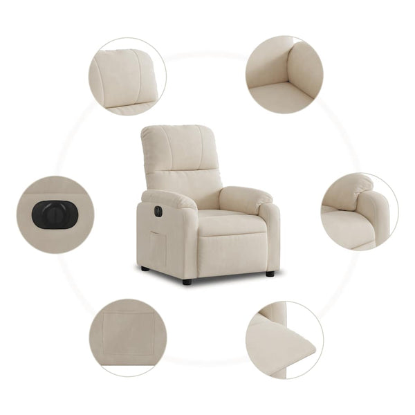 Elektrischer Relaxsessel Beige Mikrofaser