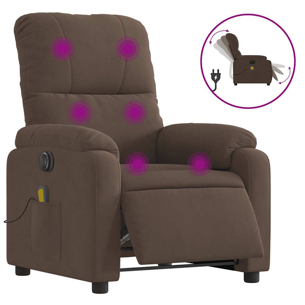 Elektrischer Massagesessel Braun Mikrofaser