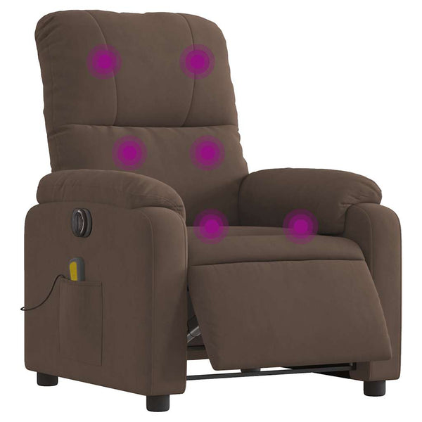 Elektrischer Massagesessel Braun Mikrofaser