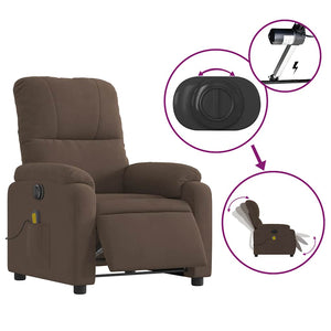 Elektrischer Massagesessel Braun Mikrofaser