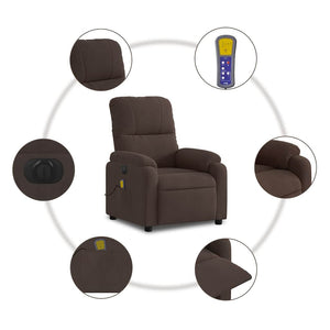 Elektrischer Massagesessel Braun Mikrofaser