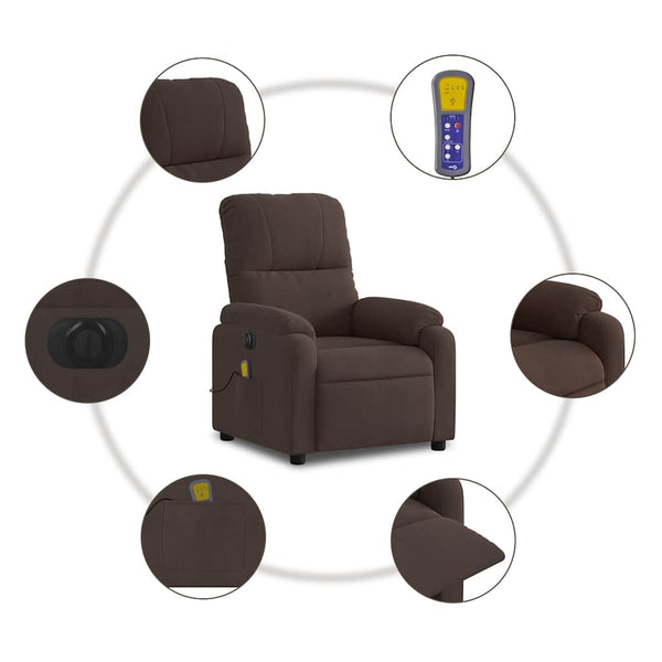 Elektrischer Massagesessel Braun Mikrofaser