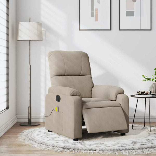 Elektrischer Massagesessel Taupe Mikrofaser