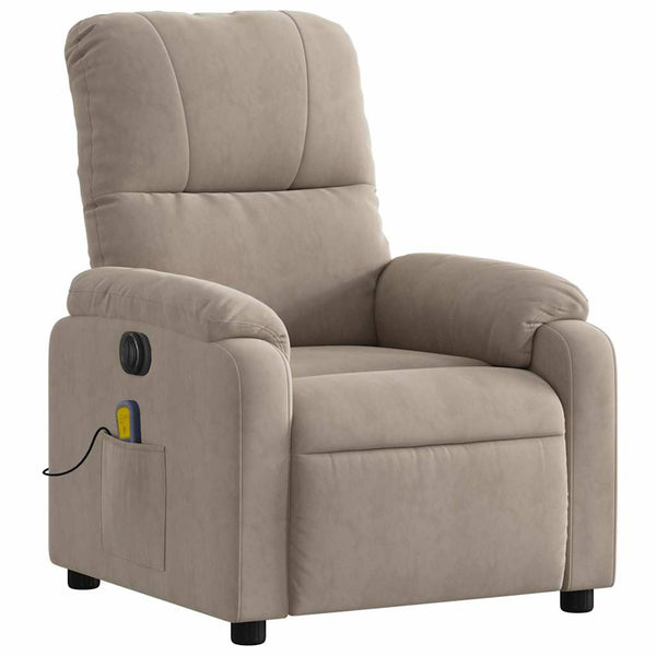 Elektrischer Massagesessel Taupe Mikrofaser