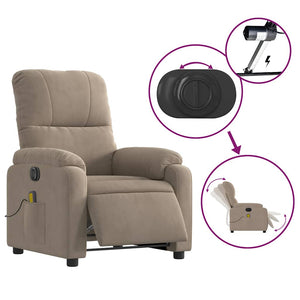 Elektrischer Massagesessel Taupe Mikrofaser