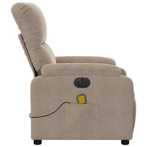 Elektrischer Massagesessel Taupe Mikrofaser