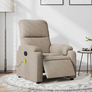 Elektrischer Massagesessel Taupe Mikrofaser