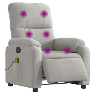 Elektrischer Massagesessel Hellgrau Mikrofaser