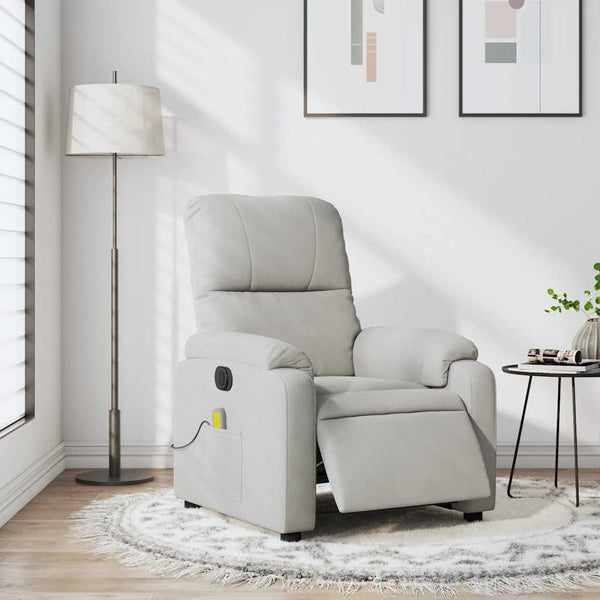 Elektrischer Massagesessel Hellgrau Mikrofaser