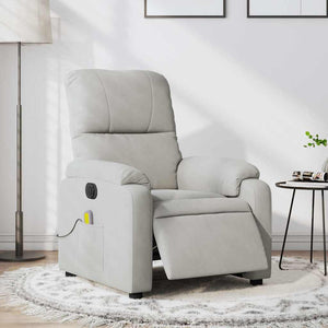 Elektrischer Massagesessel Hellgrau Mikrofaser