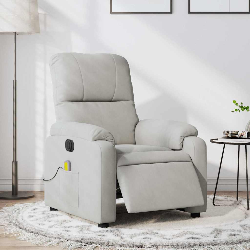 Elektrischer Massagesessel Hellgrau Mikrofaser