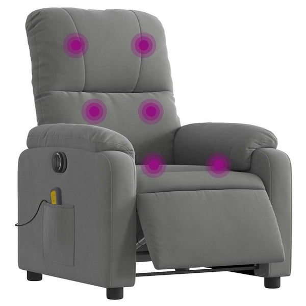 Elektrischer Massagesessel Dunkelgrau Mikrofaser