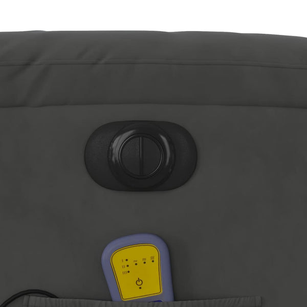 Elektrischer Massagesessel Dunkelgrau Mikrofaser
