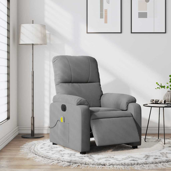 Elektrischer Massagesessel Dunkelgrau Mikrofaser