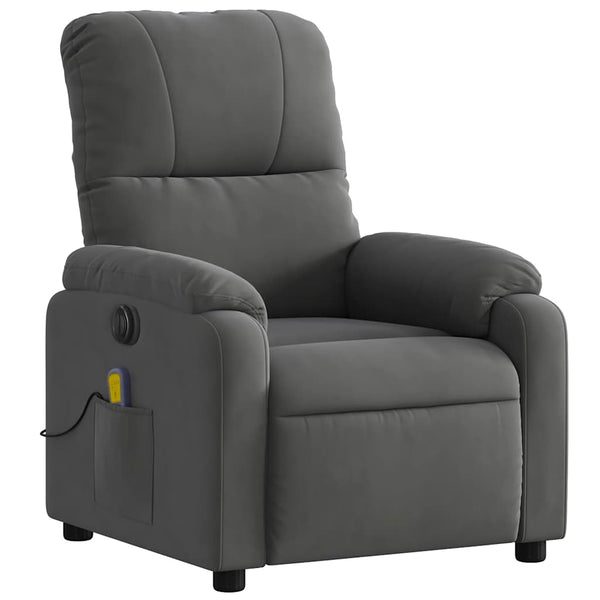 Elektrischer Massagesessel Dunkelgrau Mikrofaser